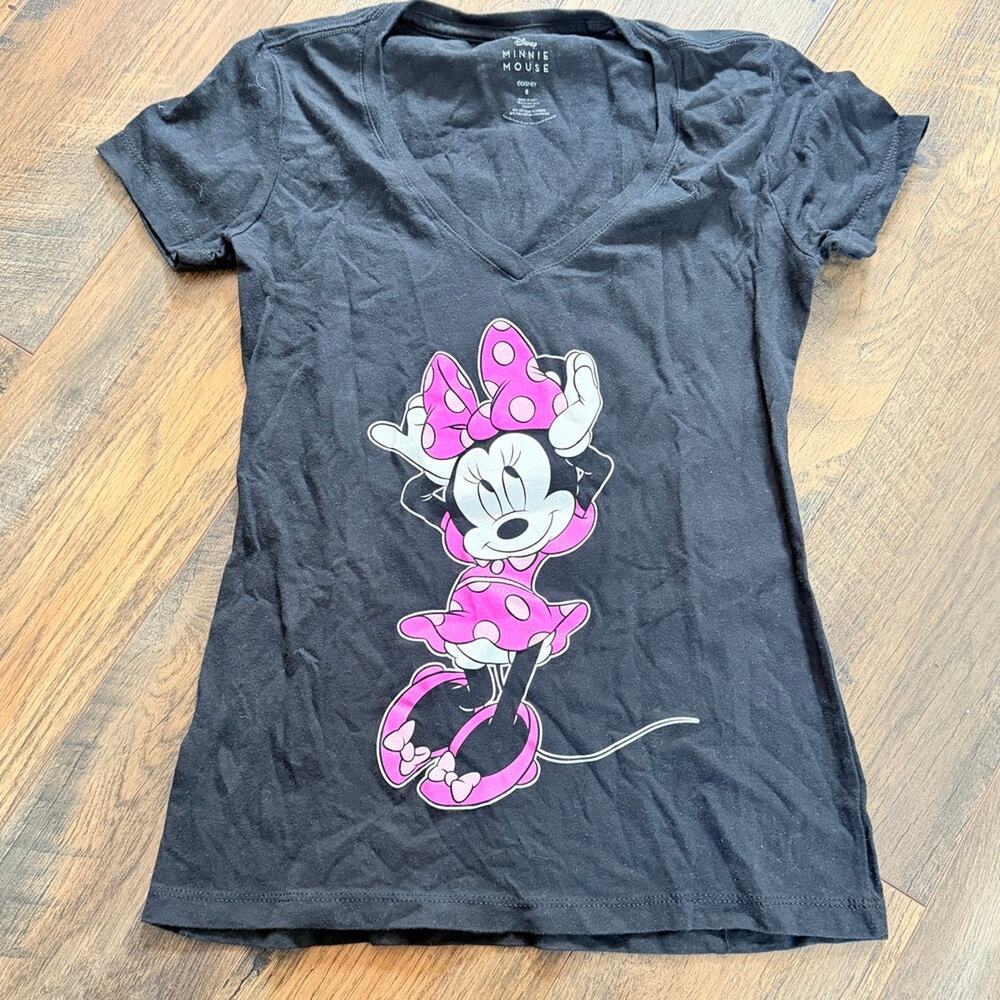 Disney Minnie Mouse fitted tee women small algodon cotton blend resort travel